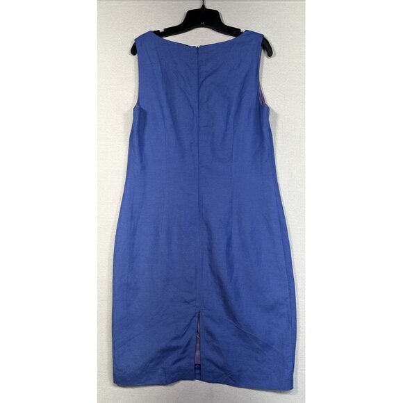 Yves Cossette Depeche Mode Womens Linen Blend Jacket & Dress Size 14 Blue - Picture 11 of 14